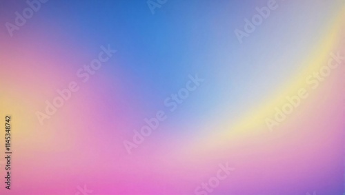 Smooth transition of colors from blue to pink and yellow within an abstract grainy texture