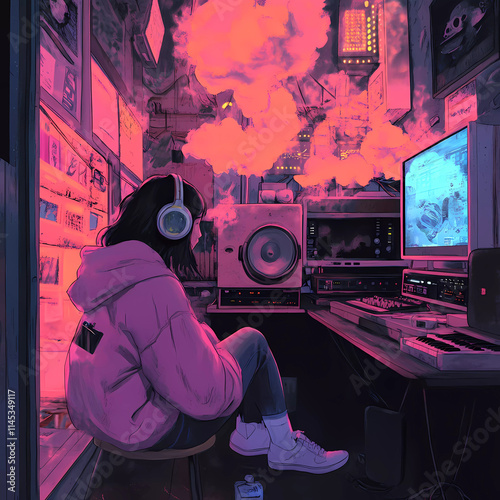Generative AI Lo-Fi music picture	
