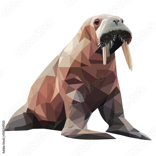 Walrus – A Majestic Vector Geometry Illustration for Arctic Wildlife and Nature Lovers
