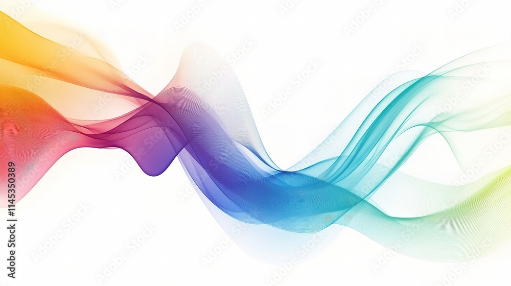 Obraz premium Abstract Rainbow Growth Graph with Colorful Waves and Flowing Design