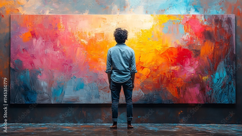 Obraz premium Creative stock photo of an artist painting on a canvas isolated on a transparent background for art or creative branding