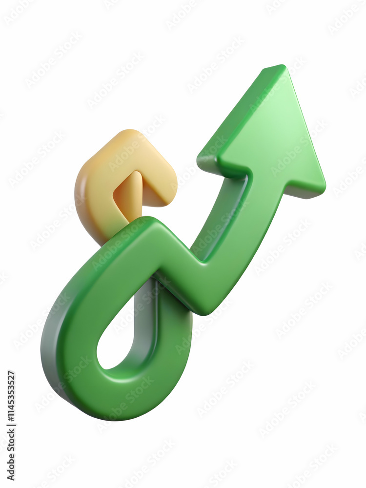 Abstract Green Upward Arrow with Dollar Sign for Financial Growth Concept Abstract Green Upward Arrow with Dollar Sign for Financial Growth Concept