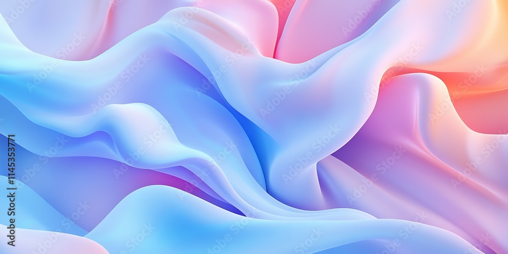 Fototapeta premium Abstract Pastel Waves Flowing Seamlessly Together