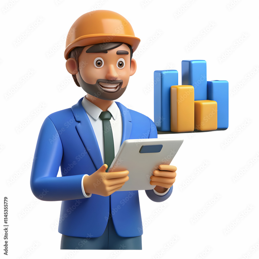 Logistics Manager Analyzing Financial Data on Tablet with Glossy Background Logistics Manager Analyzing Financial Data on Tablet with Glossy Background