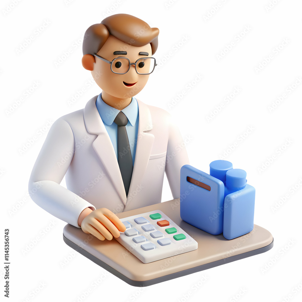 Medical Billing Specialist Cost Calculation on Bokeh Background Medical Billing Specialist Cost Calculation on Bokeh Background