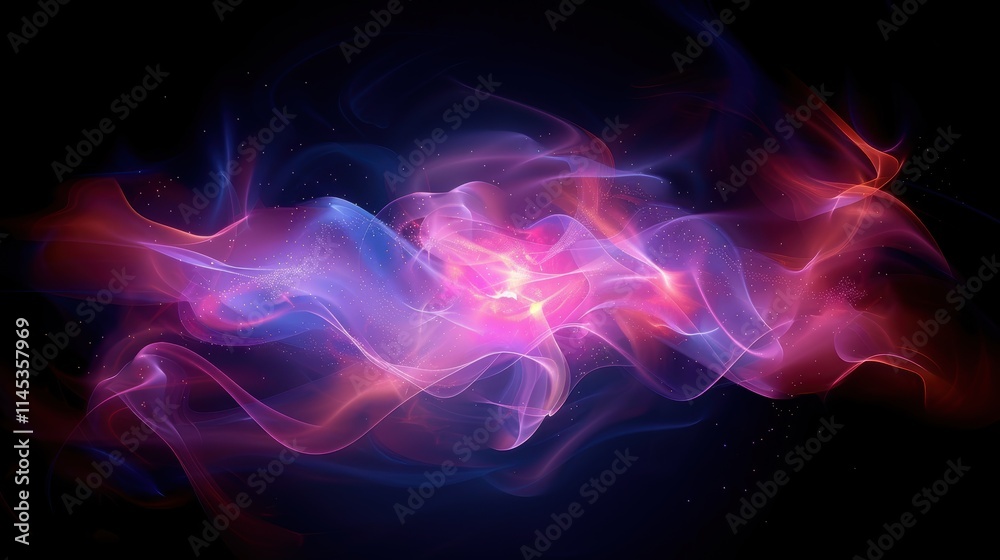 Obraz premium Colorful Abstract Wave Patterns of Light and Motion in Dark Background