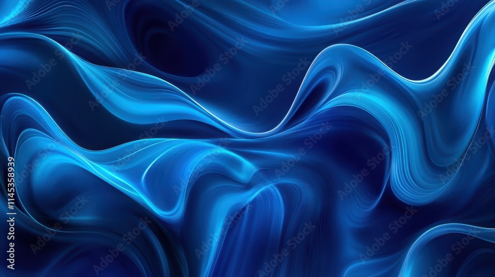 Obraz premium Abstract Blue Swirling Wave Pattern Design