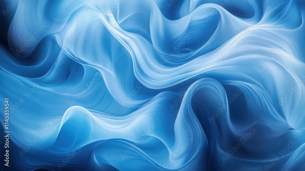 Obraz premium Abstract Blue Swirling Waves Artistic Design