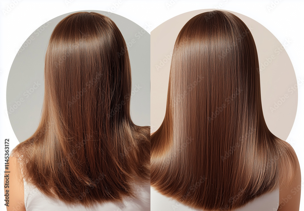 Long brown hair after and before Long brown hair after and before