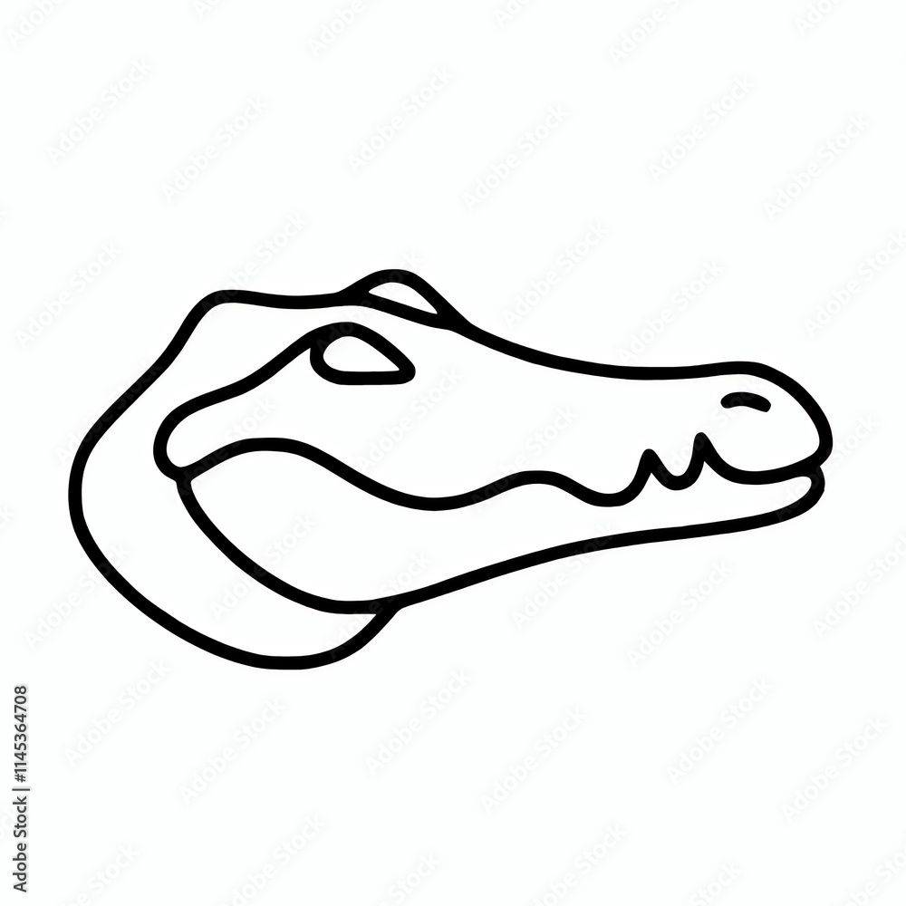 Minimal crocodile head line illustration Minimal crocodile head line illustration