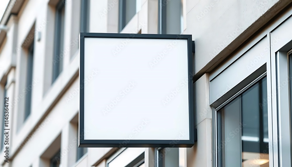 square sign board with black border, mounted on the wall square sign board with black border, mounted on the wall