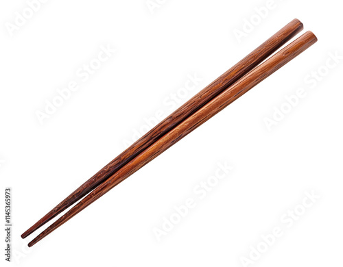 Wooden chopsticks Isolated on white background PNG transparent clipart.