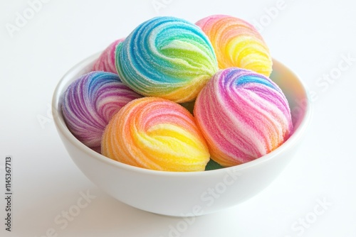 Rainbow Swirl Candy Delights A Bowl of Colorful Sweet Treats photo