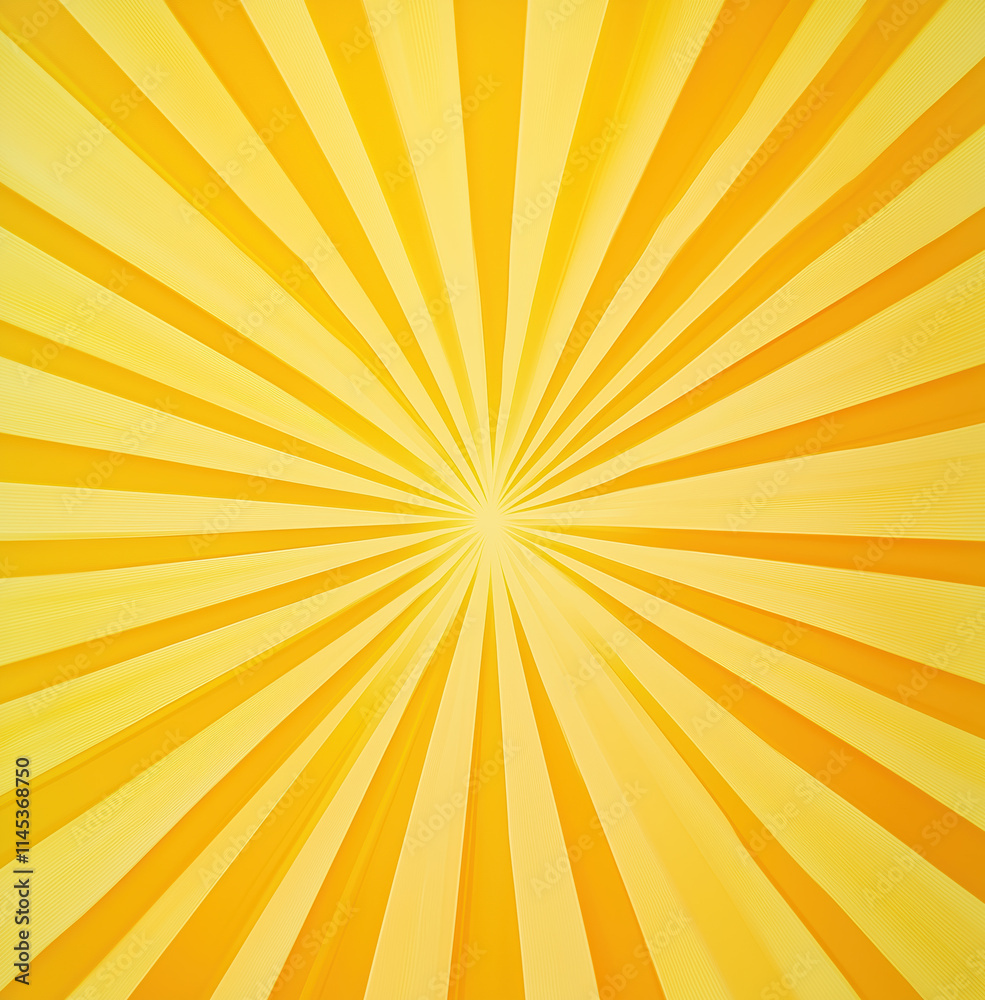 Bright Yellow Background Featuring Sun Rays, Soft Lighting, and Flat Illustration Style Bright Yellow Background Featuring Sun Rays, Soft Lighting, and Flat Illustration Style