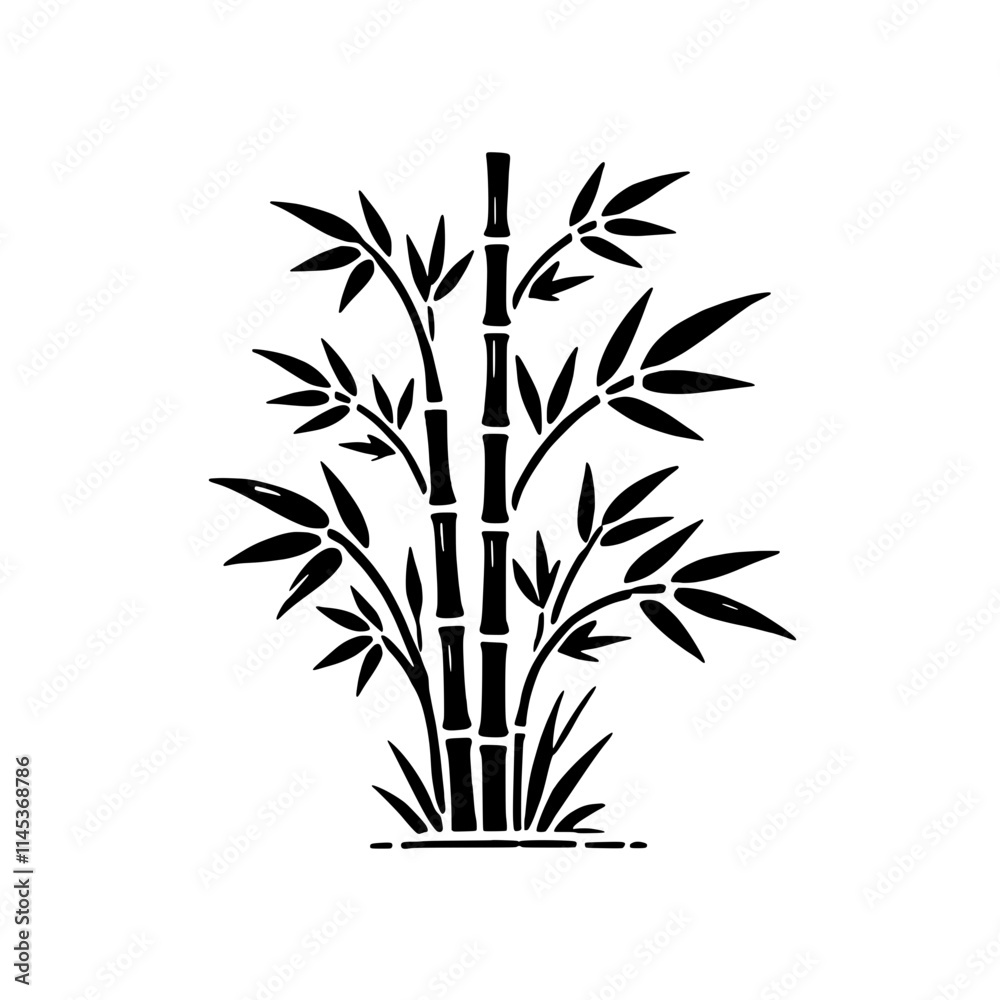 Fototapeta premium Bamboo Silhouette: Elegant & Serene 