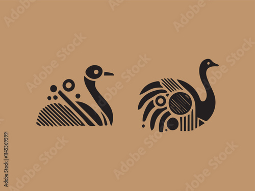 Ostrich icon and symbol vector template illustration Ostrich Logo Template Vector illustration design Ostrich Logo icon Design Ostrich head vector. photo