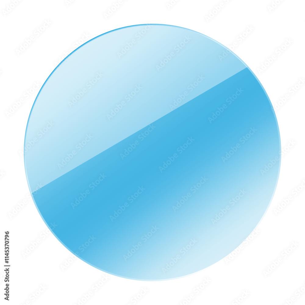 Blue circular shape. Glossy glass sphere. Bright gradient icon. Vector simple design. Blue circular shape. Glossy glass sphere. Bright gradient icon. Vector simple design.