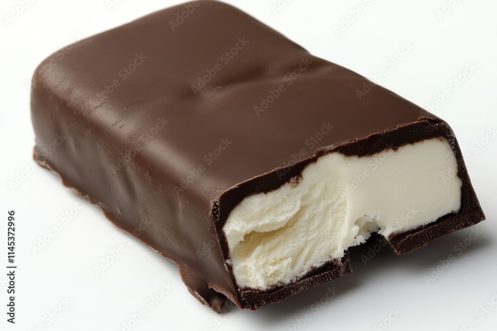 Delicious Chocolate Covered Ice Cream Bar with a Bite Taken Out Delicious Chocolate Covered Ice Cream Bar with a Bite Taken Out