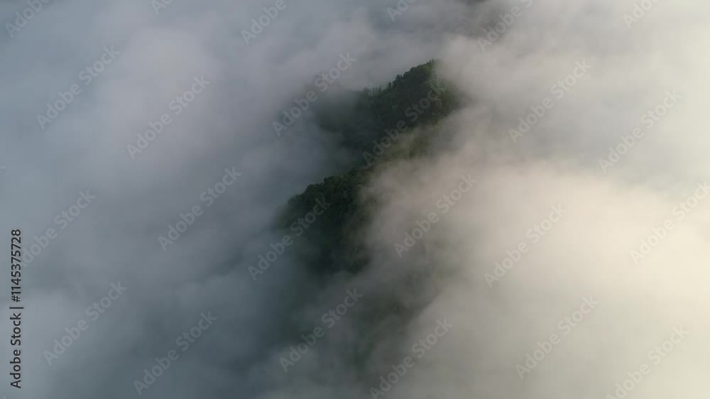 Cloudy mountains emerge after rain in Hangzhou showcasing nature's beauty and tranquility Cloudy mountains emerge after rain in Hangzhou showcasing nature's beauty and tranquility