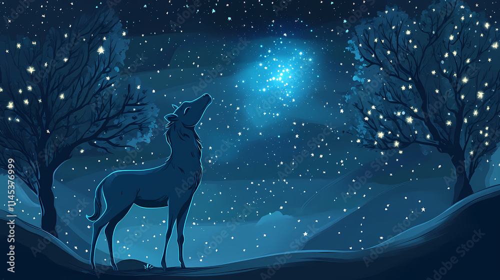 The aries constellation shining brightly in the night sky. Constellation. Illustration The aries constellation shining brightly in the night sky. Constellation. Illustration