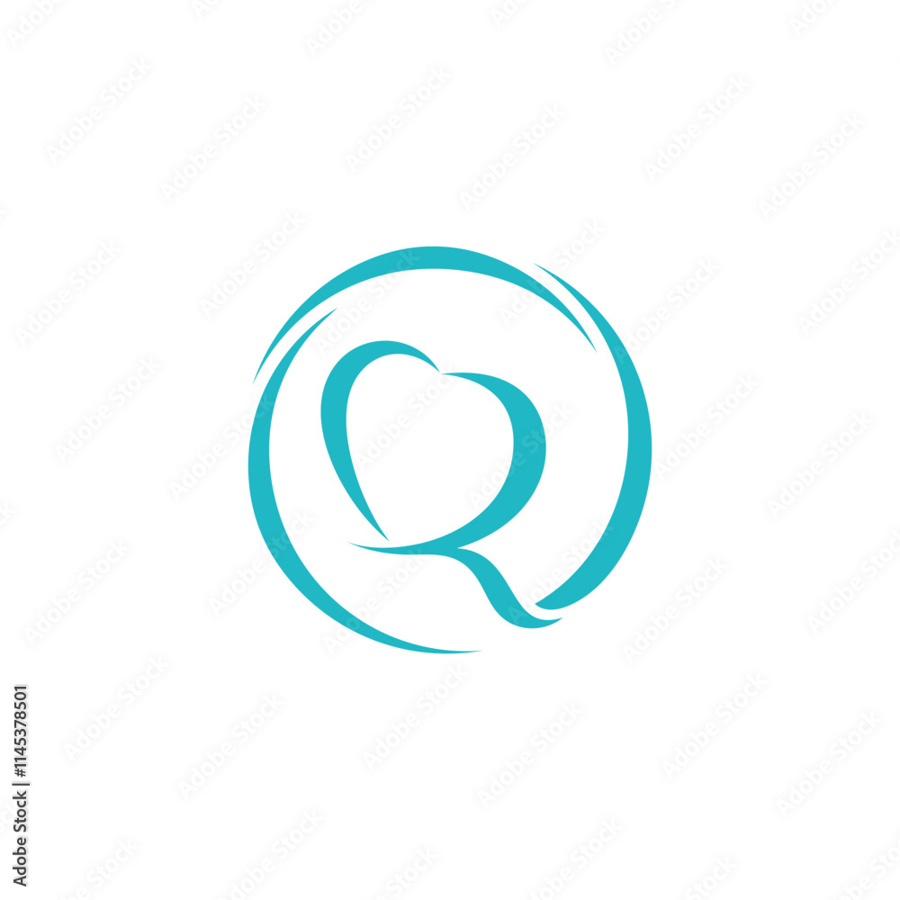 letter R love heart logo design inspiration letter R love heart logo design inspiration