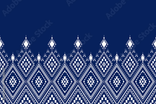 Geometric ethnic oriental seamless pattern traditional Design for background,carpet,wallpaper.clothing,wrapping,Batik fabric,Vector illustration.embroidery style - Sadu, sadou, sadow or sado