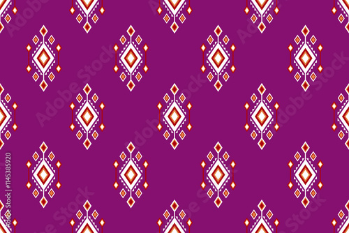 Geometric ethnic oriental seamless pattern traditional Design for background,carpet,wallpaper.clothing,wrapping,Batik fabric,Vector illustration.embroidery style - Sadu, sadou, sadow or sado