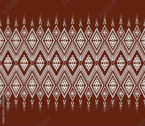 Geometric ethnic oriental seamless pattern traditional Design for background,carpet,wallpaper.clothing,wrapping,Batik fabric,Vector illustration.embroidery style - Sadu, sadou, sadow or sado
