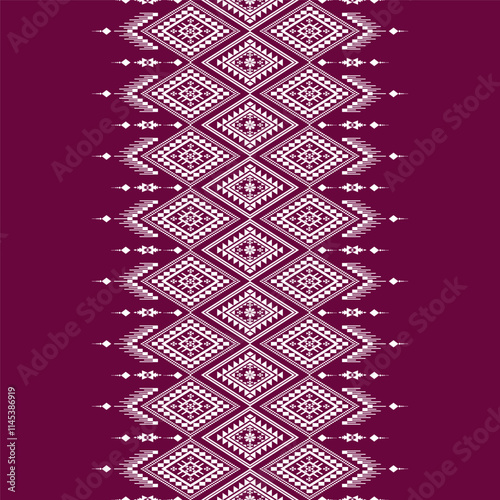 Geometric ethnic oriental seamless pattern traditional Design for background,carpet,wallpaper.clothing,wrapping,Batik fabric,Vector illustration.embroidery style - Sadu, sadou, sadow or sado