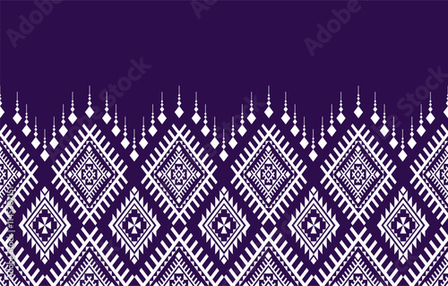 Geometric ethnic oriental seamless pattern traditional Design for background,carpet,wallpaper.clothing,wrapping,Batik fabric,Vector illustration.embroidery style - Sadu, sadou, sadow or sado