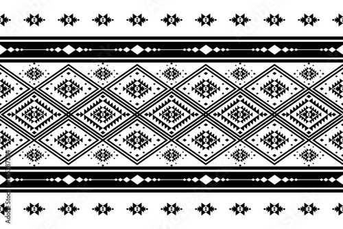 Geometric ethnic oriental seamless pattern traditional Design for background,carpet,wallpaper.clothing,wrapping,Batik fabric,Vector illustration.embroidery style - Sadu, sadou, sadow or sado