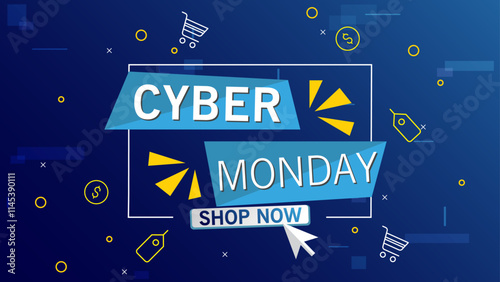 Cyber monday flat design banner concept.