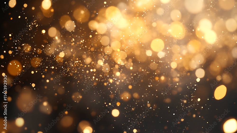 Golden Lights Sparkle and Shimmer in Dark Background Golden Lights Sparkle and Shimmer in Dark Background