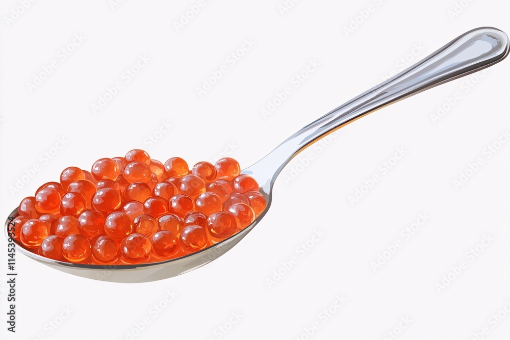 red caviar in spoon red caviar in spoon
