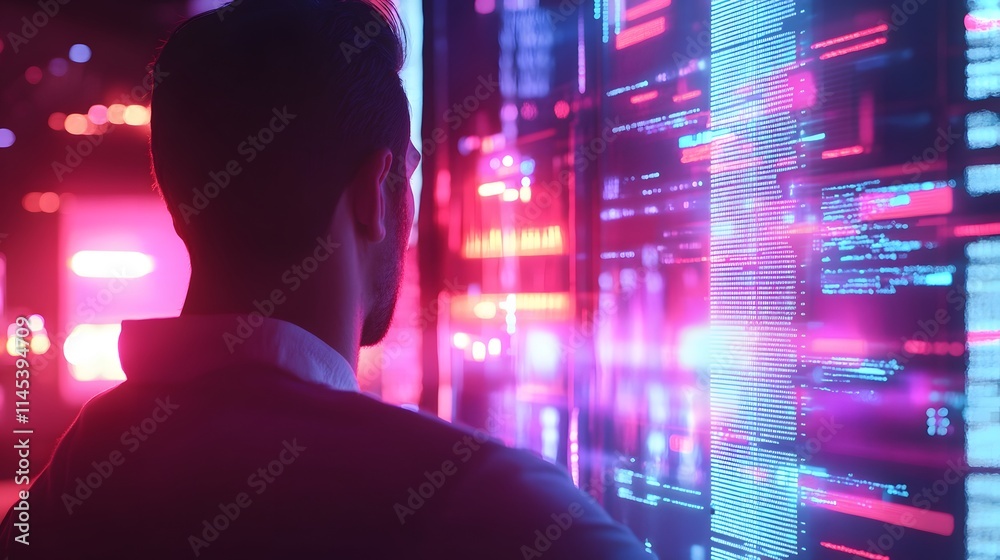 Software engineer testing code blurred AI generated illustration