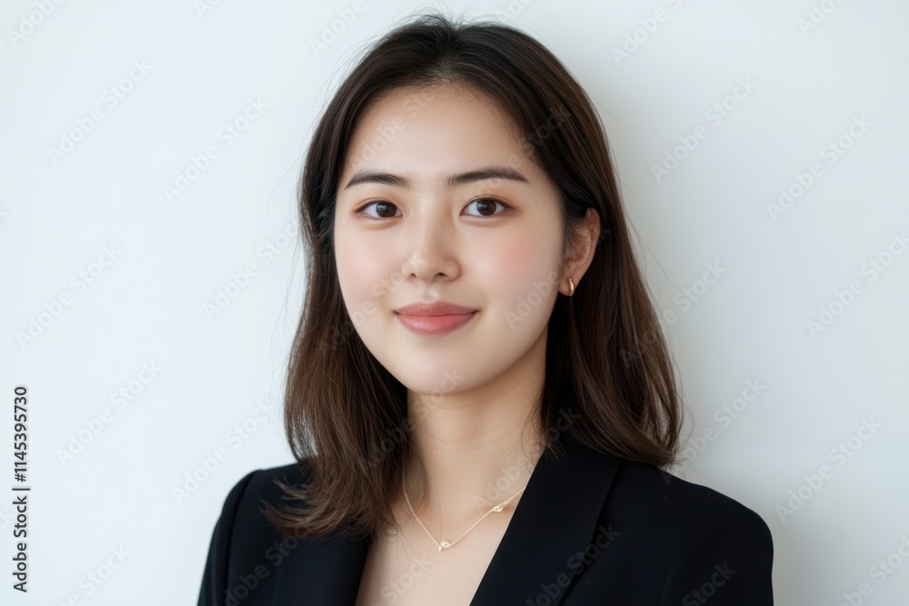 Confident Young Professional Woman on a White Background Portrait Confident Young Professional Woman on a White Background Portrait