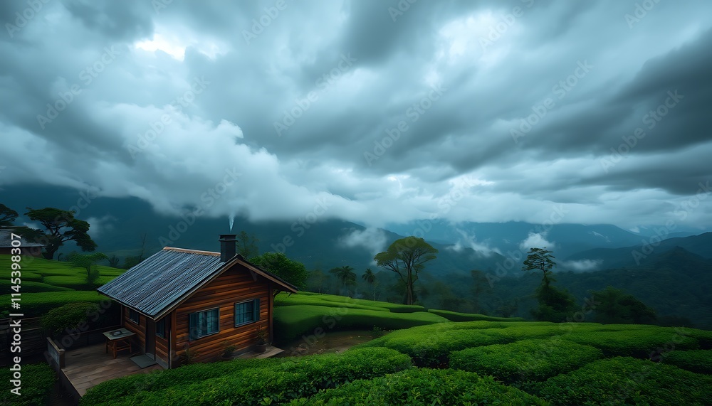 Fototapeta premium a small cabin with a smoke stack on the top of it