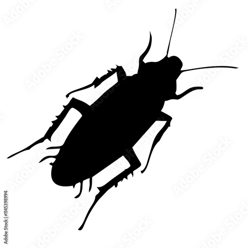 black silhouette of cockroach insect