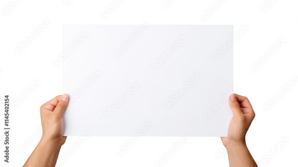 Hand holding blank paper isolated on transparent background Remove png, Clipping Path, pen tool Hand holding blank paper isolated on transparent background Remove png, Clipping Path, pen tool