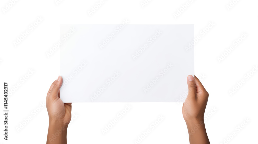 Hand holding blank paper isolated on transparent background Remove png, Clipping Path, pen tool Hand holding blank paper isolated on transparent background Remove png, Clipping Path, pen tool