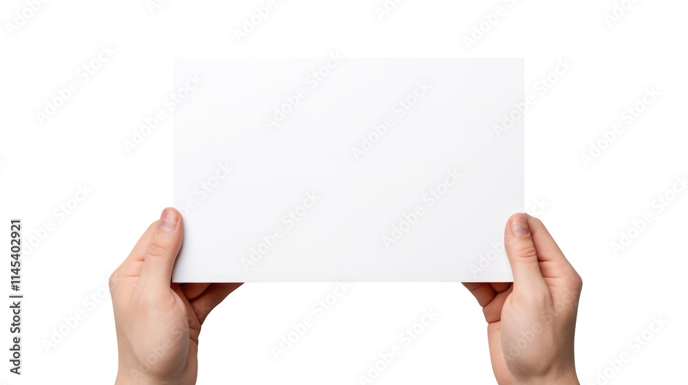 Hand holding blank paper isolated on transparent background Remove png, Clipping Path, pen tool Hand holding blank paper isolated on transparent background Remove png, Clipping Path, pen tool