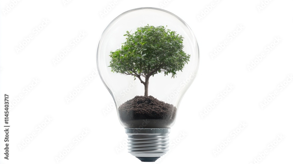 Green Energy: A Tree Growing Inside a Light Bulb, Symbolizing Sustainable and Eco-Friendly Ideas for a Brighter Future Green Energy: A Tree Growing Inside a Light Bulb, Symbolizing Sustainable and Eco-Friendly Ideas for a Brighter Future