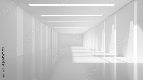 A Minimalist White Corridor: Architectural Design and Interior Space