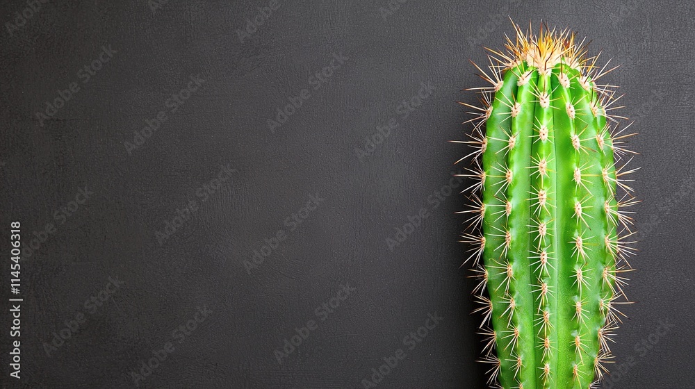 Green Cactus Plant on Dark Background Minimalist Photography Green Cactus Plant on Dark Background Minimalist Photography