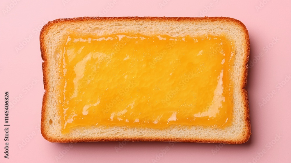 Golden Honey Spread on Toasted Bread Slice Golden Honey Spread on Toasted Bread Slice
