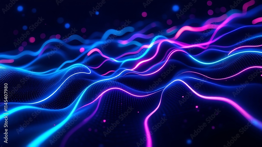 Dynamic flowing lines representing data movement, visualizing the flow of information, digital transformation, and real-time data processing in a modern, high-tech environment. Dynamic flowing lines representing data movement, visualizing the flow of information, digital transformation, and real-time data processing in a modern, high-tech environment.