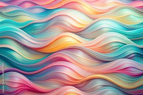 Fluid Abstract Pastel Waves Wallpaper Background Featuring Smooth and Vibrant Color Transitions