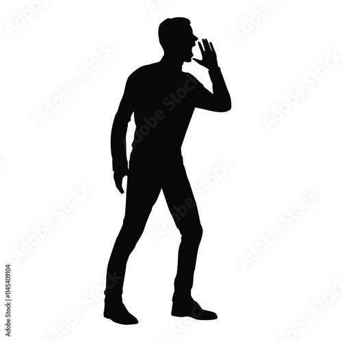 Silhouette of a man shouting