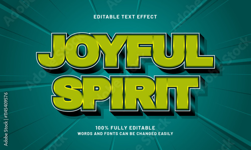 joyful spirit editable text effects with a smile and happy theme