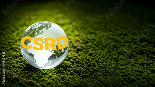 CSRD Globe on Moss: A Sustainable Image photo